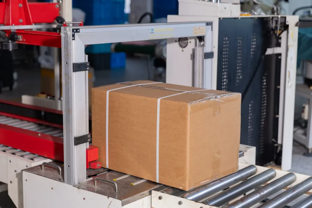 Automated packaging line packing